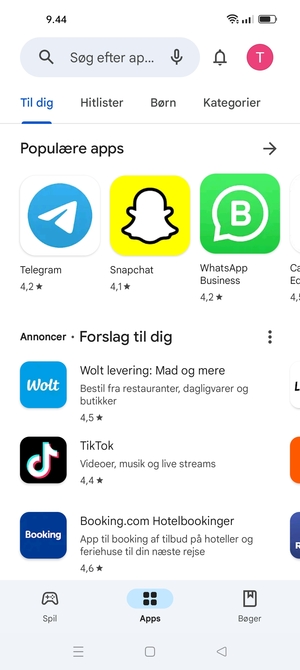Vælg søgefeltet