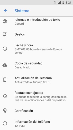 Seleccione Copia de seguridad