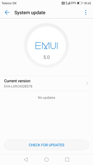 If your phone is up to date, you will see the following screen
