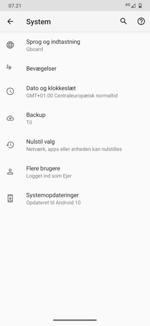 Vælg Systemopdateringer