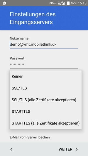 Wählen Sie Keiner und WEITER