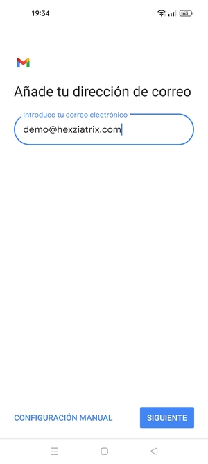Introduzca su Dirección de correo electrónico y seleccione SIGUENTE