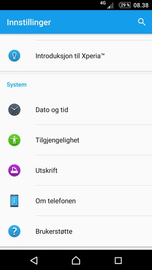 Bla til og velg Om telefonen