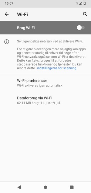 Aktiver Brug Wi-Fi