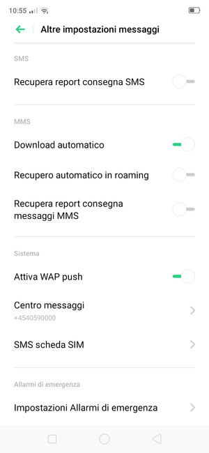 Seleziona Centro messaggi