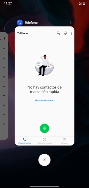 Seleccione el icono Eliminar para cerrar todas las aplicaciones en ejecución