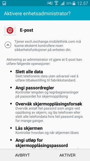 Velg AKTIVER
