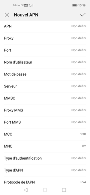 Faites défiler vers le bas et saisissez les informations MMS