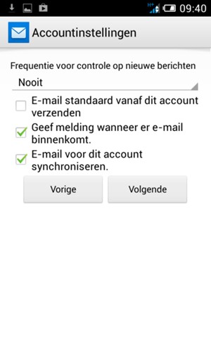 Selecteer Volgende