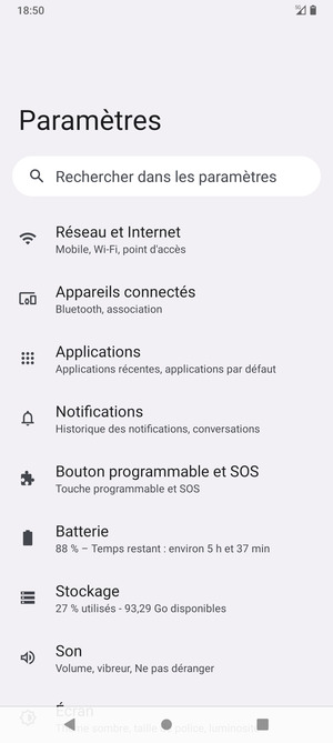 Sélectionnez Réseau et Internet