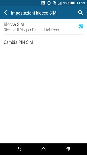 Seleziona Cambia PIN SIM