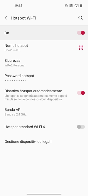 Il telefono è ora pronto per essere usato come modem
