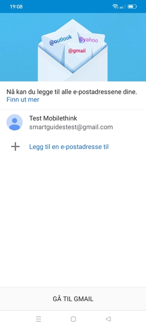 Velg GÅ TIL GMAIL
