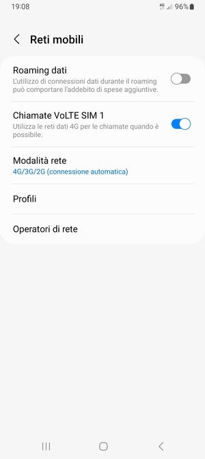 Seleziona Modalità rete