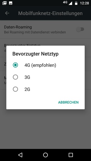 Wählen Sie die gewünschte Option