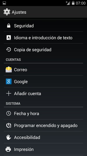 Desplácese y seleccione Google