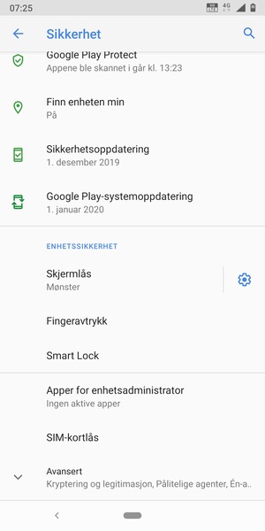 Bla til og velg SIM-kortlås