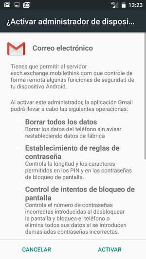 Seleccione ACTIVAR
