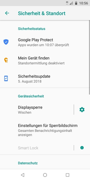 Wählen Sie Displaysperre