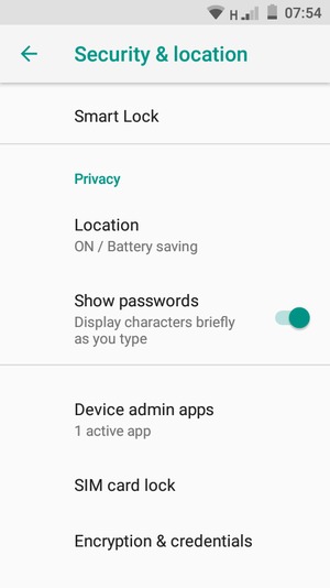 To change the PIN for the SIM card, scroll to and select SIM card lock