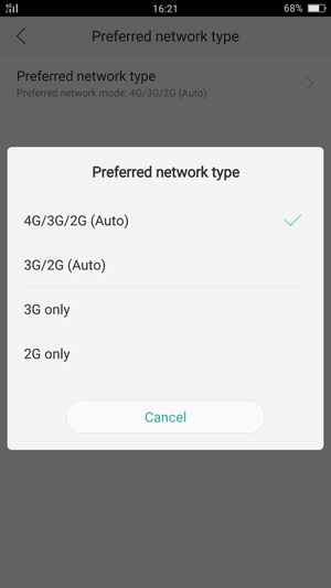 Select your preferred option