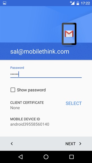 Enter your password and select NEXT