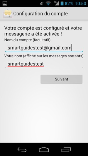 Donnez un nom à votre compte et saisissez votre nom. Sélectionnez Suivant