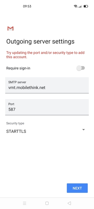 Select Security type