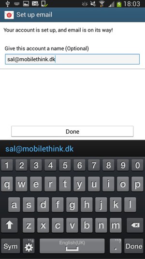 Give your account a name and select Done