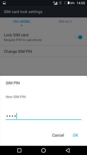Enter your New SIM PIN and select OK