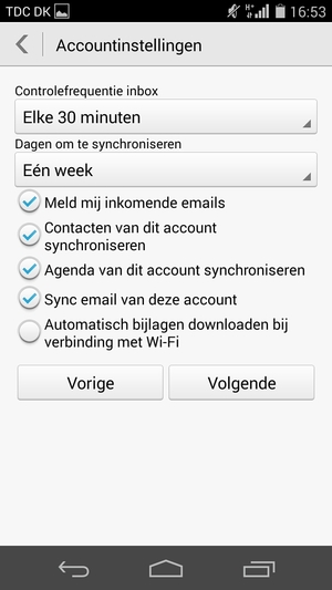 Selecteer Volgende