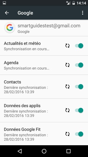 Vos informations seront synchronisées
