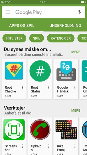 Vælg søgefeltet