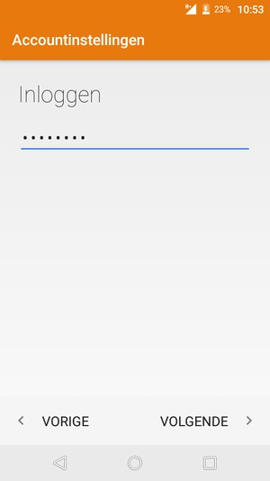 Voer uw Gmail of Hotmail wachtwoord in en selecteer VOLGENDE