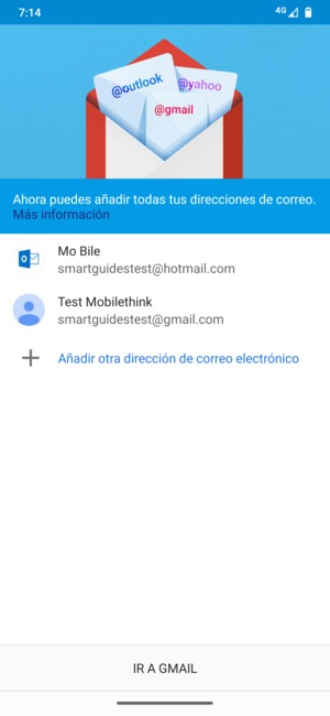 Seleccione IR A GMAIL