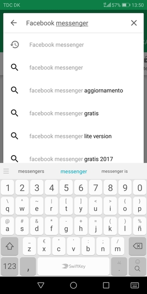 Inserisci il nome dell'app e seleziona Cerca