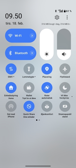 Slå Wi-Fi og Bluetooth fra