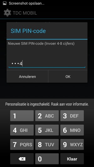 Voer uw Nieuwe SIM PIN-code in en selecteer OK