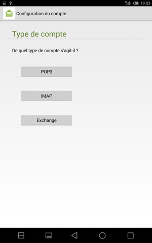 Sélectionnez POP3 ou IMAP