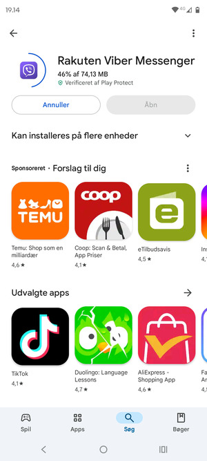 Afvent at installeringen er afsluttet