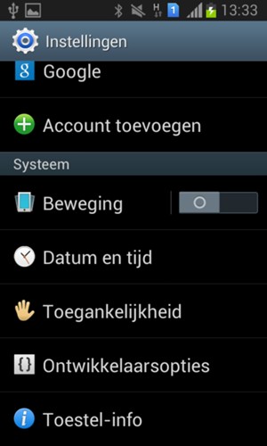 Scroll naar en selecteer Toestel-info