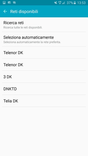 Seleziona un operatore di rete dall'elenco