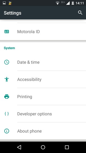 Scroll to and select About phone