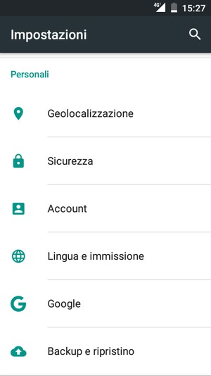 Scorri e seleziona Sicurezza