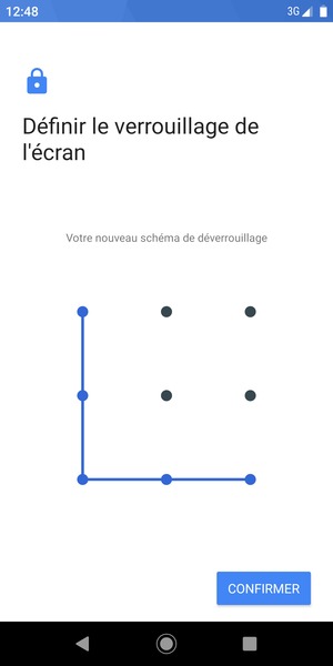 Dessinez de nouveau le schéma de déverrouillage et sélectionnez CONFIRMER