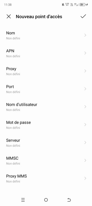 Saisissez les informations Internet