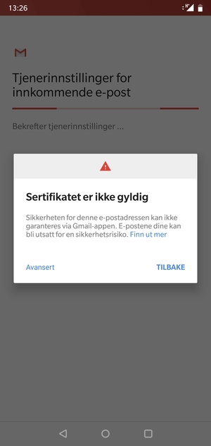 Velg TILBAKE