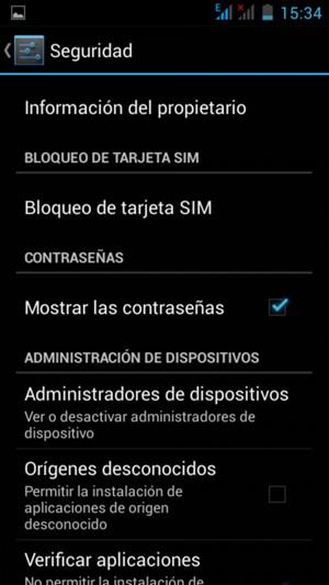 Para cambiar el PIN de la tarjeta SIM, vuelva al menú Seguridad y seleccione Bloqueo de tarjeta SIM