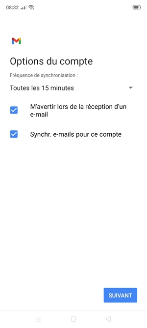 Sélectionnez SUIVANT