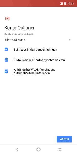 Wählen Sie WEITER